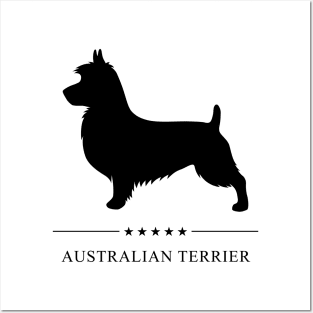 Australian Terrier Black Silhouette Posters and Art